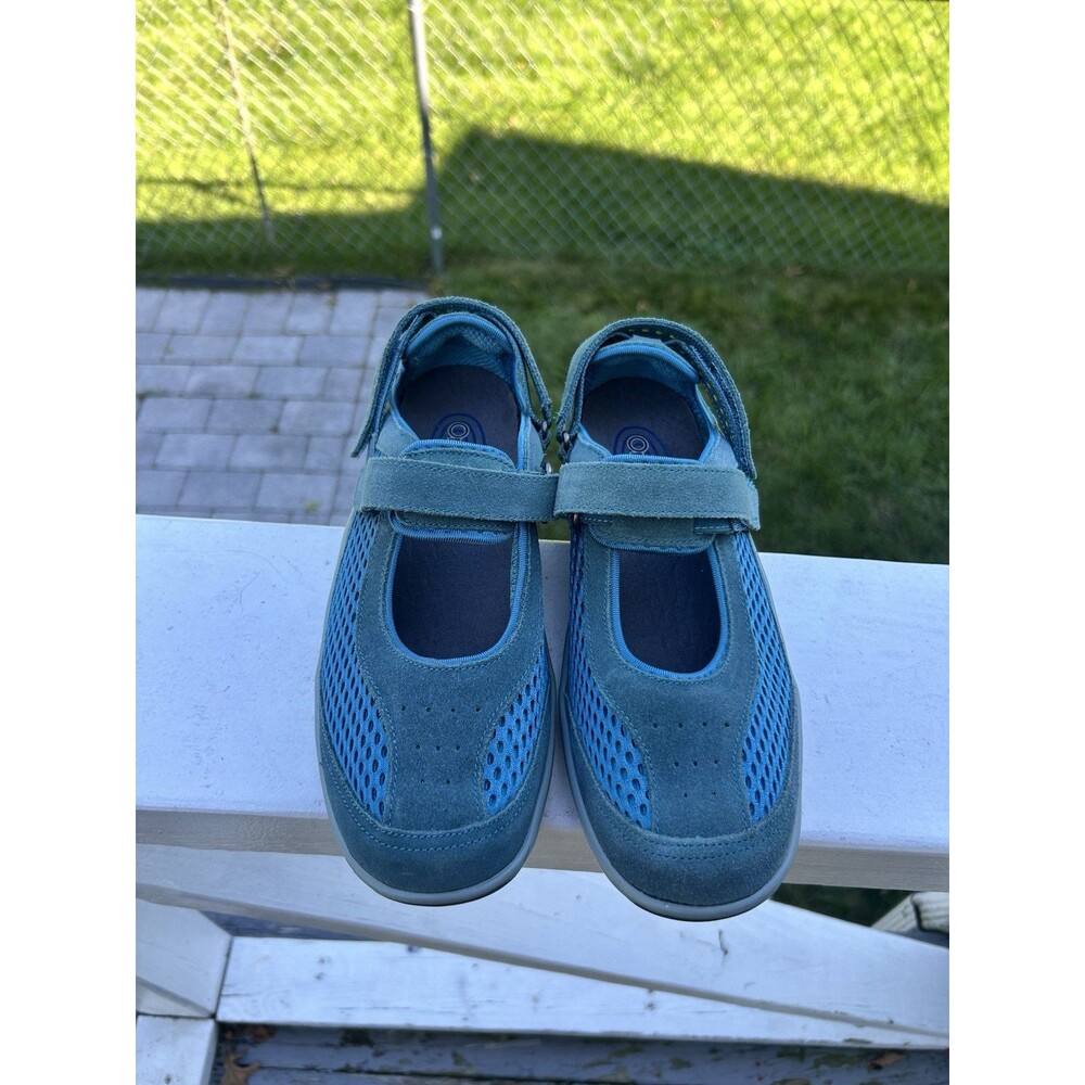 OrthoFeet Women’s Size 7.5 B Medium Teal Mary Jane Walking Shoes Leather Upper